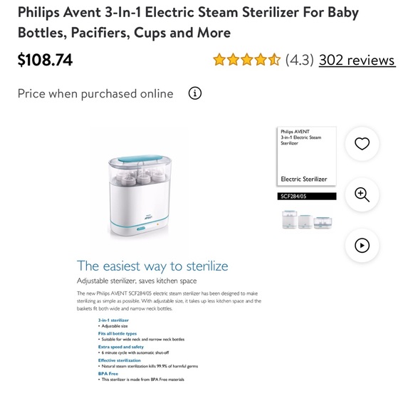 Philips avent bottle sterilizer - Picture 2 of 7
